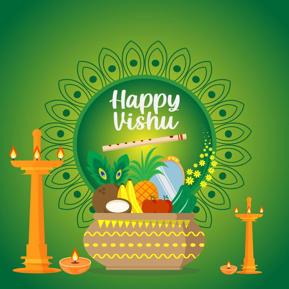 Happy Vishu Background vector