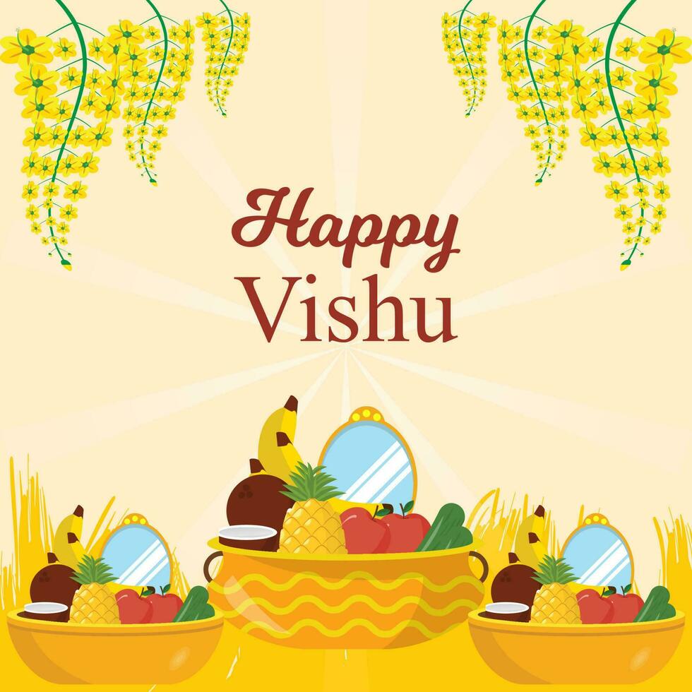 Happy Vishu Background vector