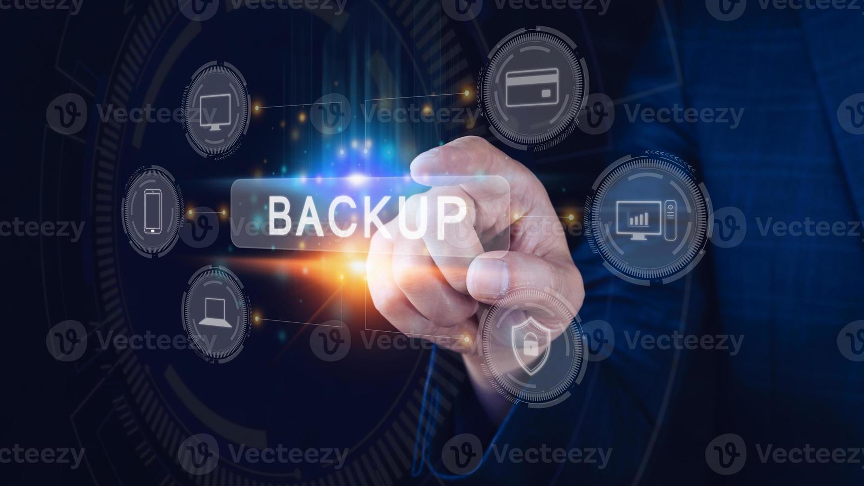 Internet data storage backup, technology business concept, Cloud technology, Data storage, Networking and internet service concept. photo