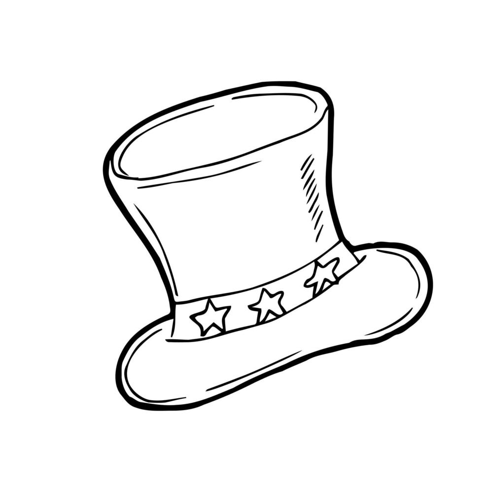 Red White And Blue Patriotic Top Hat Of A American Flag Vector Illustration