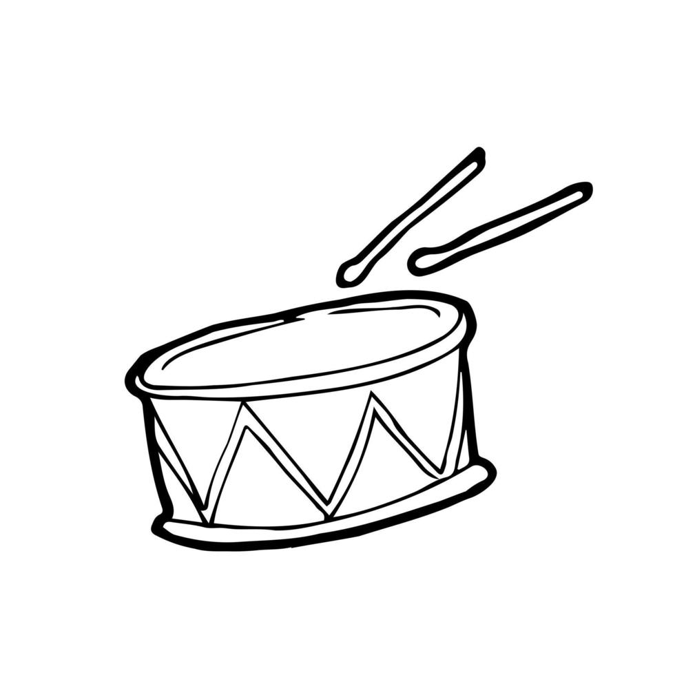 Doodle style drum sketch in vector format