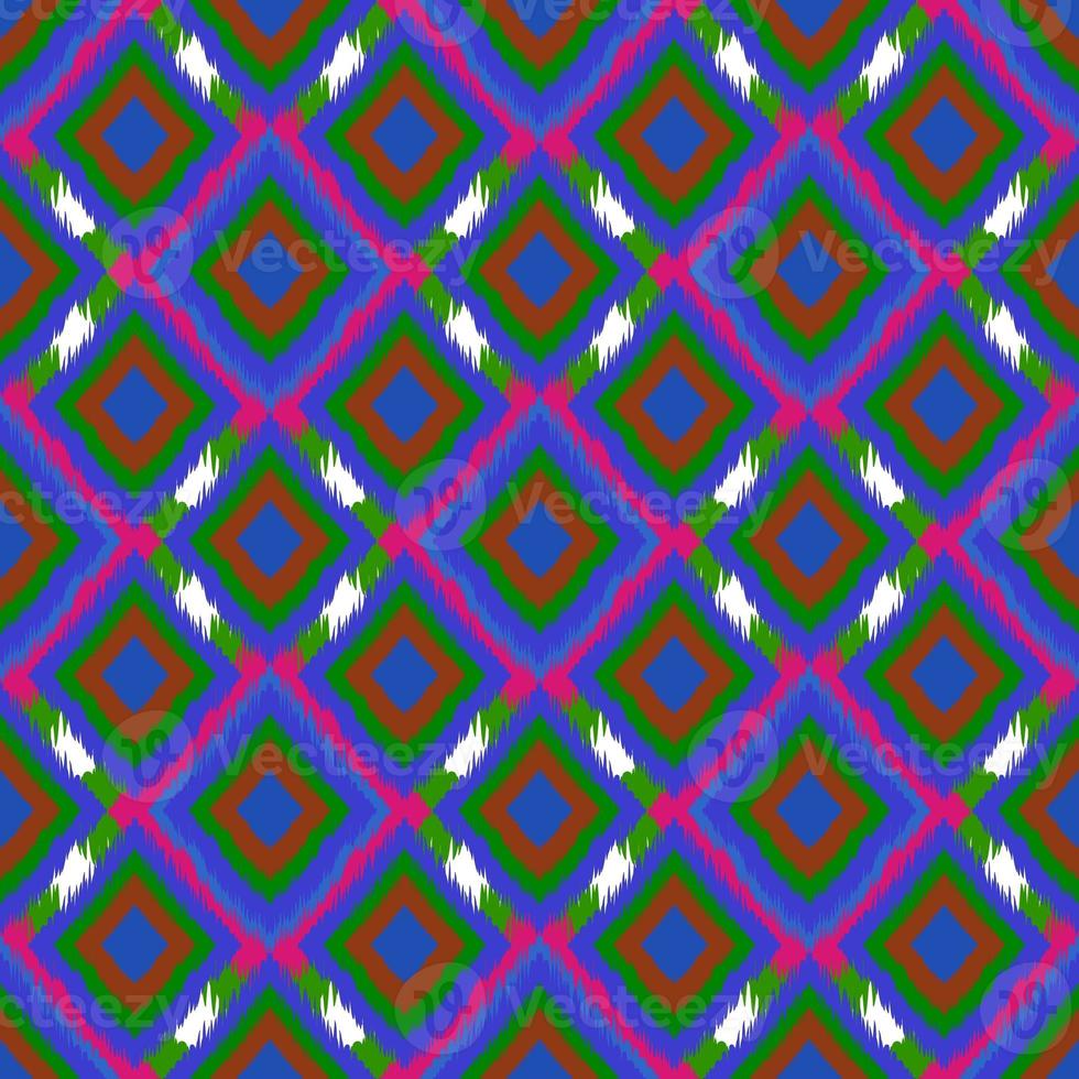 Ikat geometric folklore ornament. Tribal ethnic texture. Seamless striped pattern in Aztec style. Figure tribal embroidery. Indian, Scandinavian, Gyp sy, Mexican, folk pattern.ikat pattern. photo