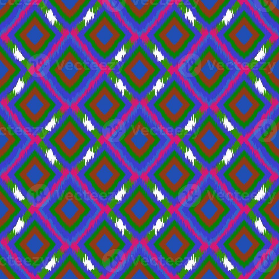 Ikat geometric folklore ornament. Tribal ethnic texture. Seamless striped pattern in Aztec style. Figure tribal embroidery. Indian, Scandinavian, Gyp sy, Mexican, folk pattern.ikat pattern. photo