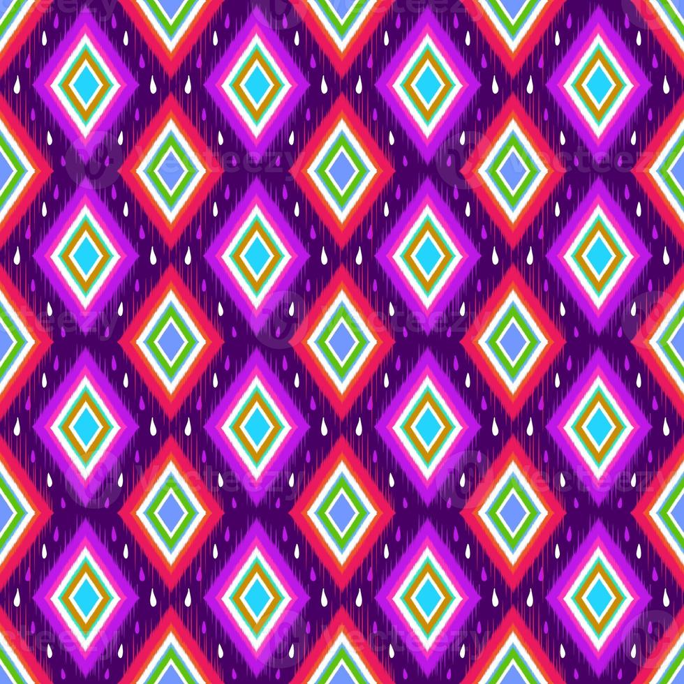 Ikat geometric folklore ornament. Tribal ethnic texture. Seamless striped pattern in Aztec style. Figure tribal embroidery. Indian, Scandinavian, Gyp sy, Mexican, folk pattern. Seamless pattern fabric photo