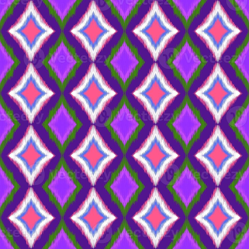Ikat geometric folklore ornament. Tribal ethnic texture. Seamless striped pattern in Aztec style. Figure tribal embroidery. Indian, Scandinavian, Gyp sy, Mexican, folk pattern. Seamless pattern fabric photo