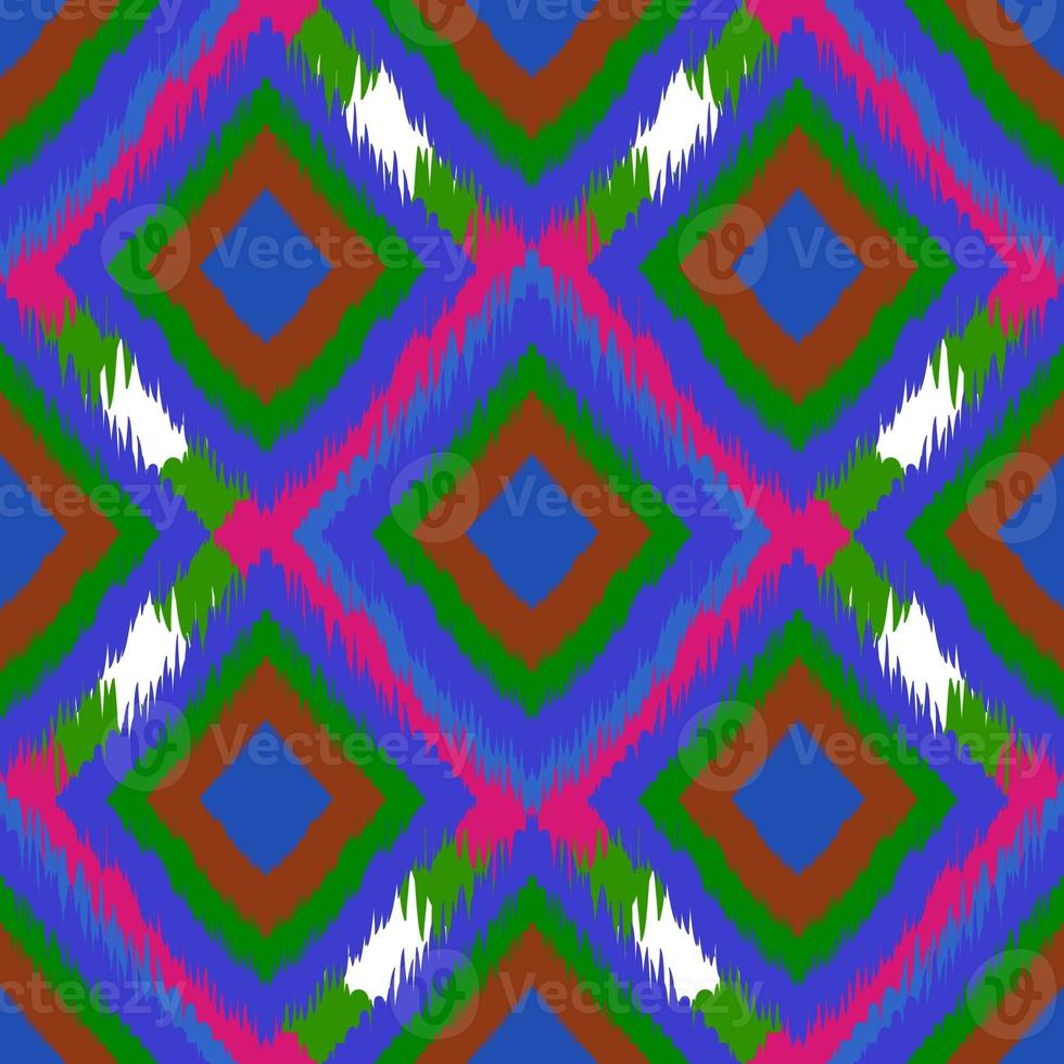 Ikat geometric folklore ornament. Tribal ethnic texture. Seamless striped pattern in Aztec style. Figure tribal embroidery. Indian, Scandinavian, Gyp sy, Mexican, folk pattern.ikat pattern. photo