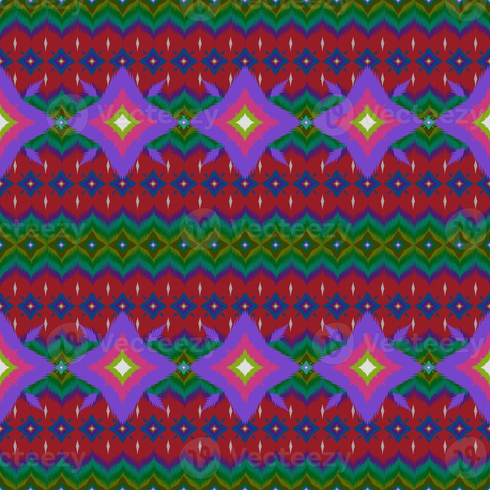 Ikat geometric folklore ornament, Tribal ethnic texture. Seamless striped pattern in Aztec style, Figure tribal embroidery, Scandinavian, Ikat pattern photo