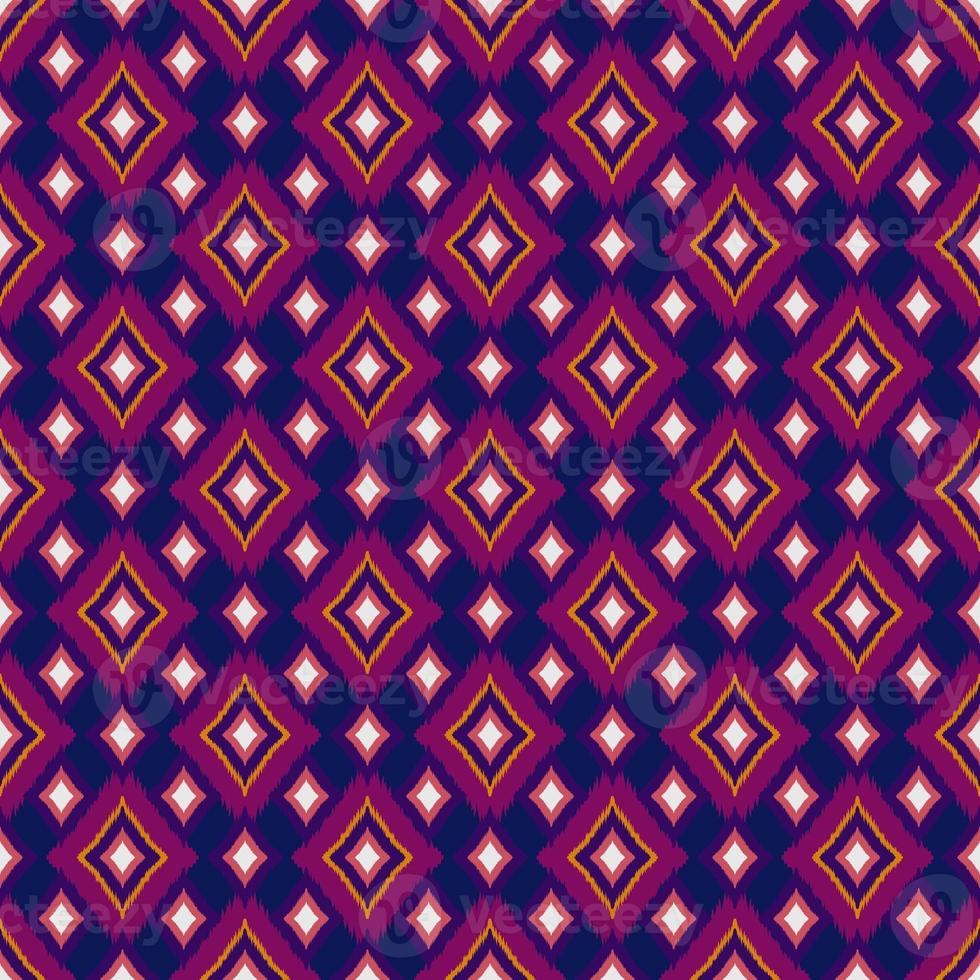 Ikat geometric folklore ornament, Tribal ethnic texture. Seamless striped pattern in Aztec style, Figure tribal embroidery, Scandinavian, Ikat pattern photo