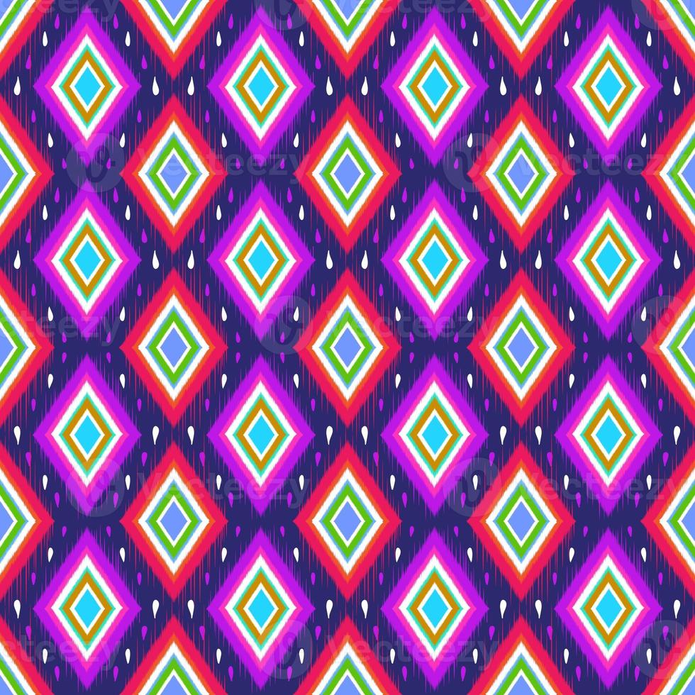 Ikat geometric folklore ornament. Tribal ethnic texture. Seamless striped pattern in Aztec style. Figure tribal embroidery. Indian, Scandinavian, Gyp sy, Mexican, folk pattern. Seamless pattern fabric photo