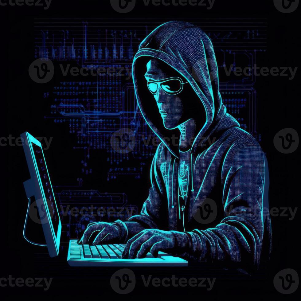 computer hacker boy ascii style character image photo