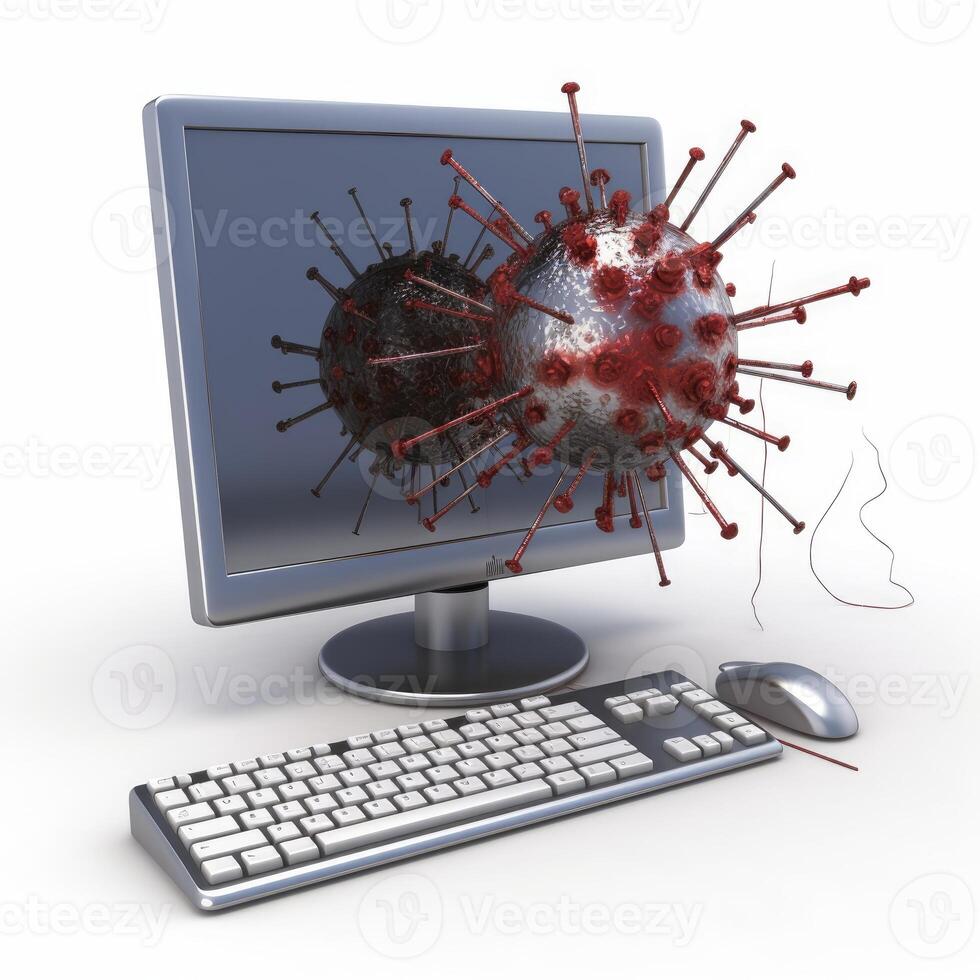 computer malware on white background photo