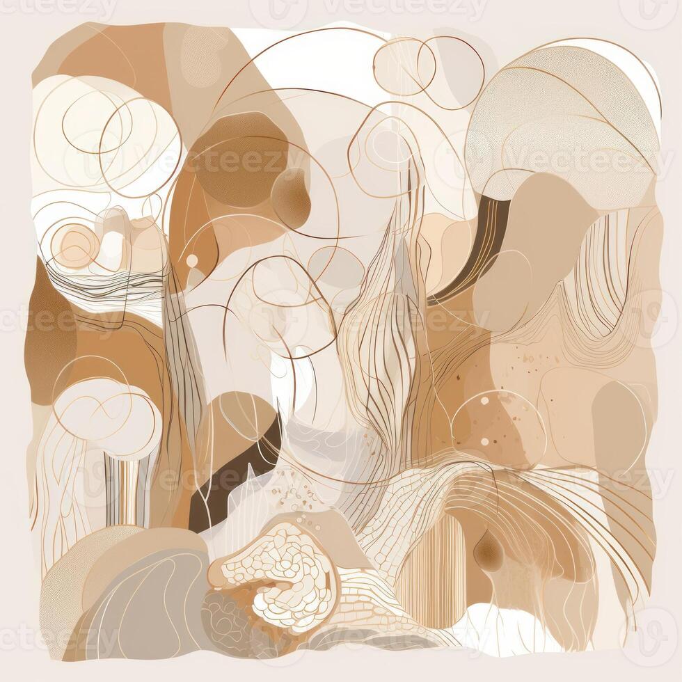 Image of bohemian art aesthetic simple minimalist line art photo