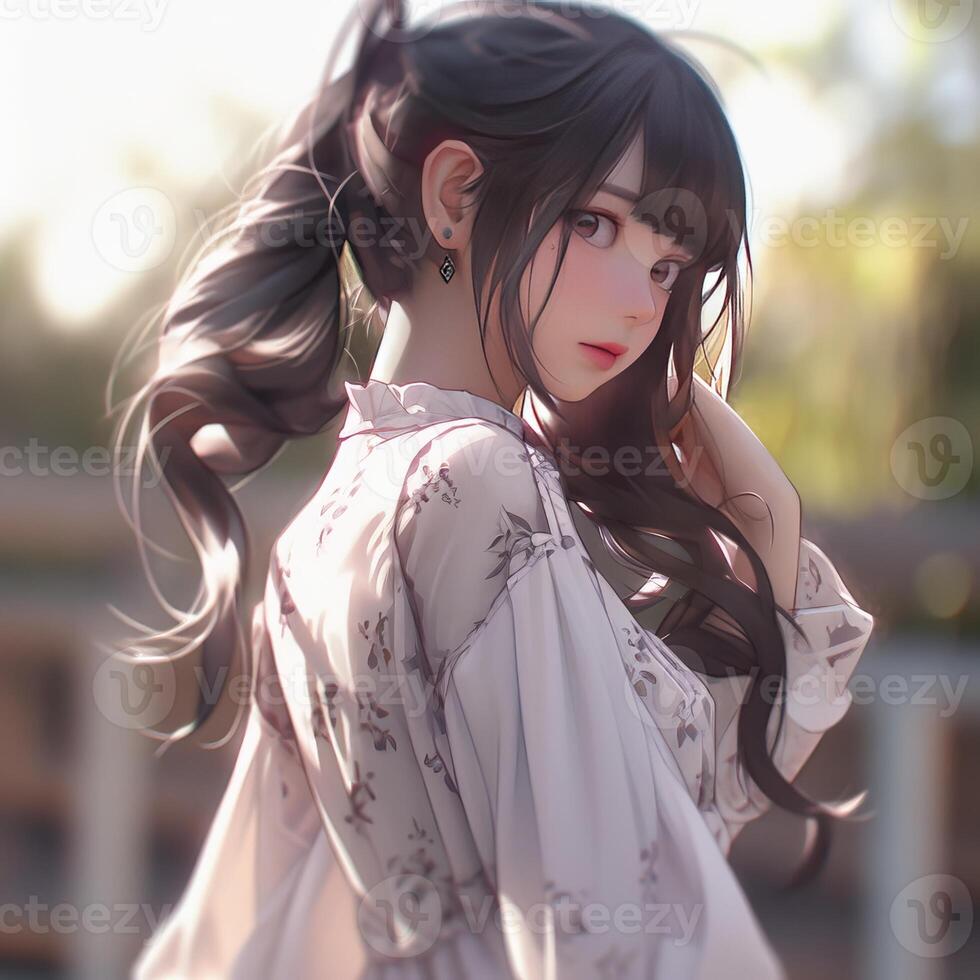 Beautiful outlet anime girl