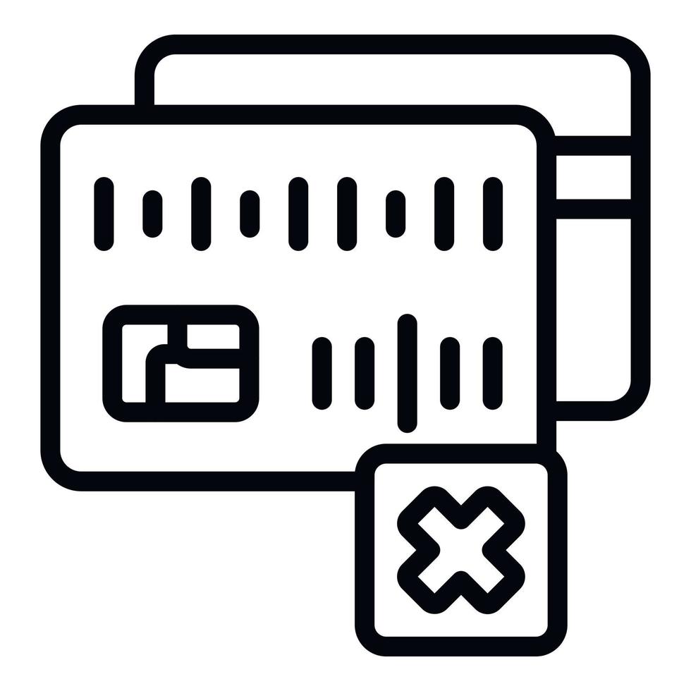 Credit card lock icon outline vector. Cyber account vector