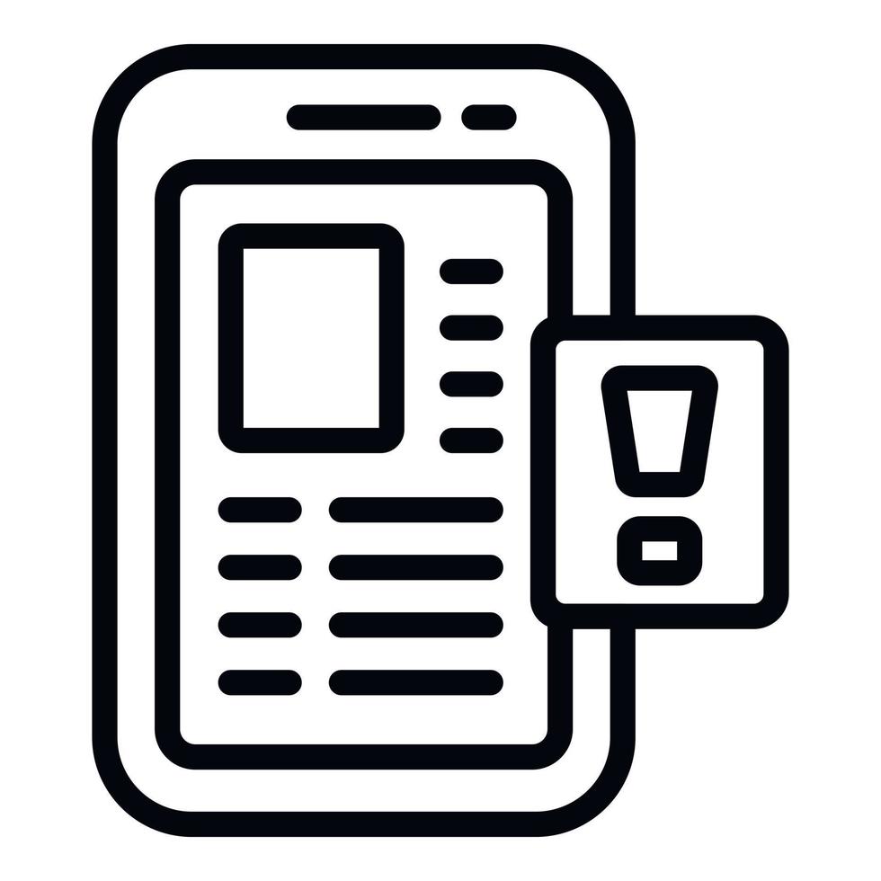 Smartphone lock icon outline vector. Password lock vector