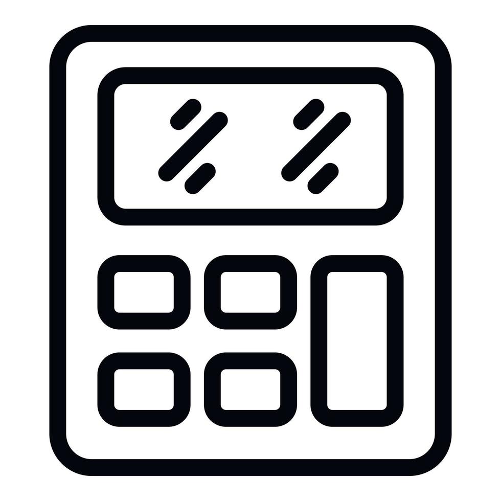 Finanzas calculadora icono contorno vector. impuesto deducción vector