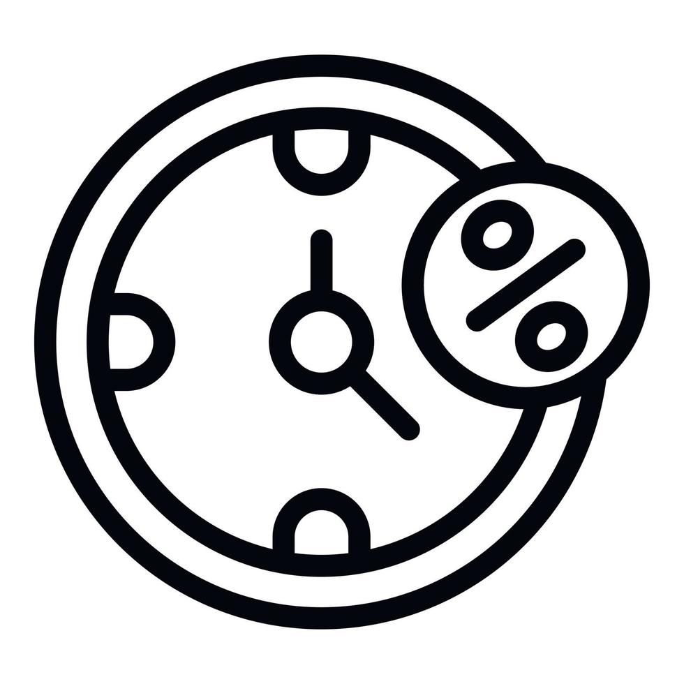 Finance time icon outline vector. Tax deduction vector