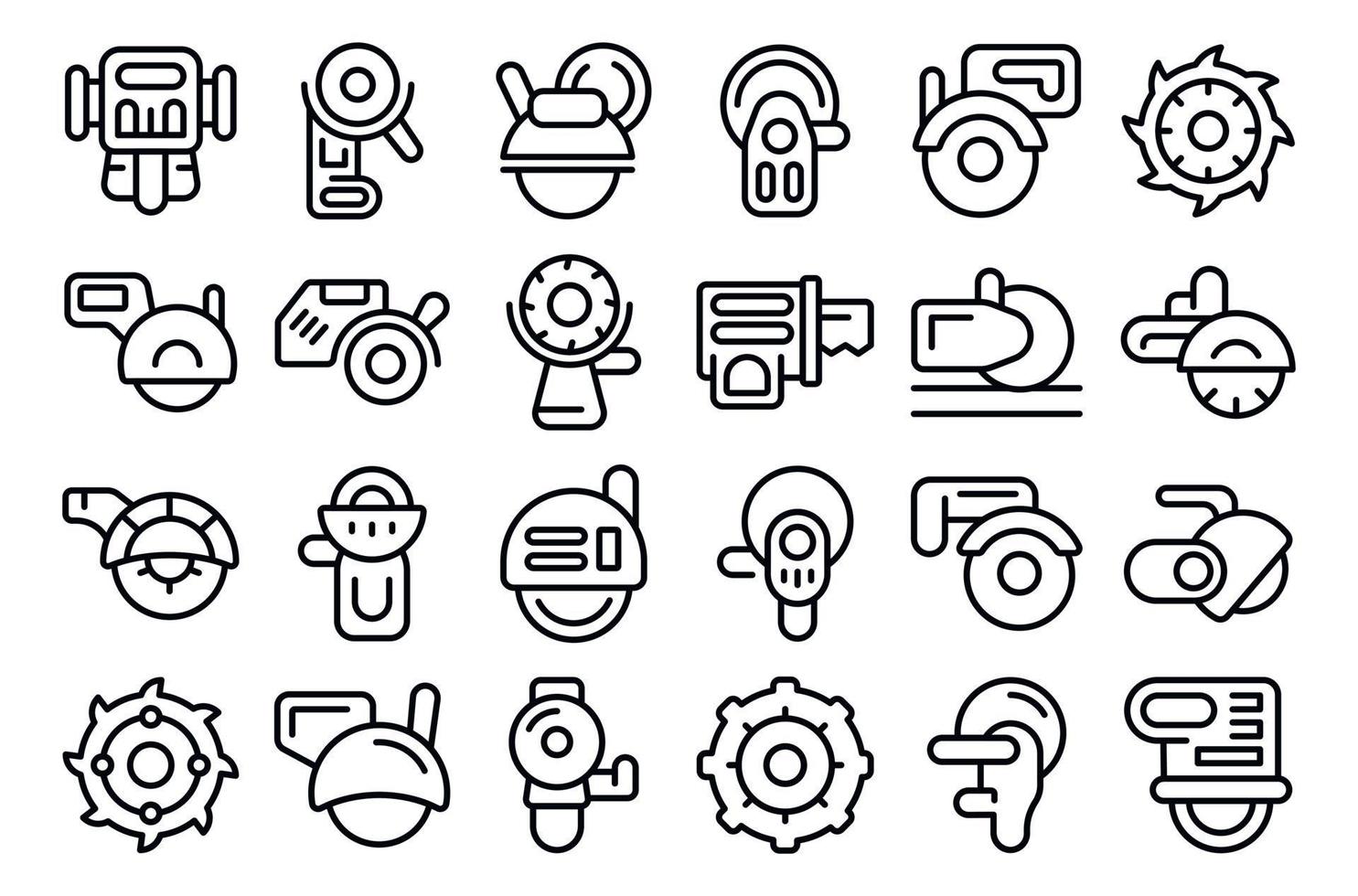 Wall chaser icons set outline vector. Construction building vector