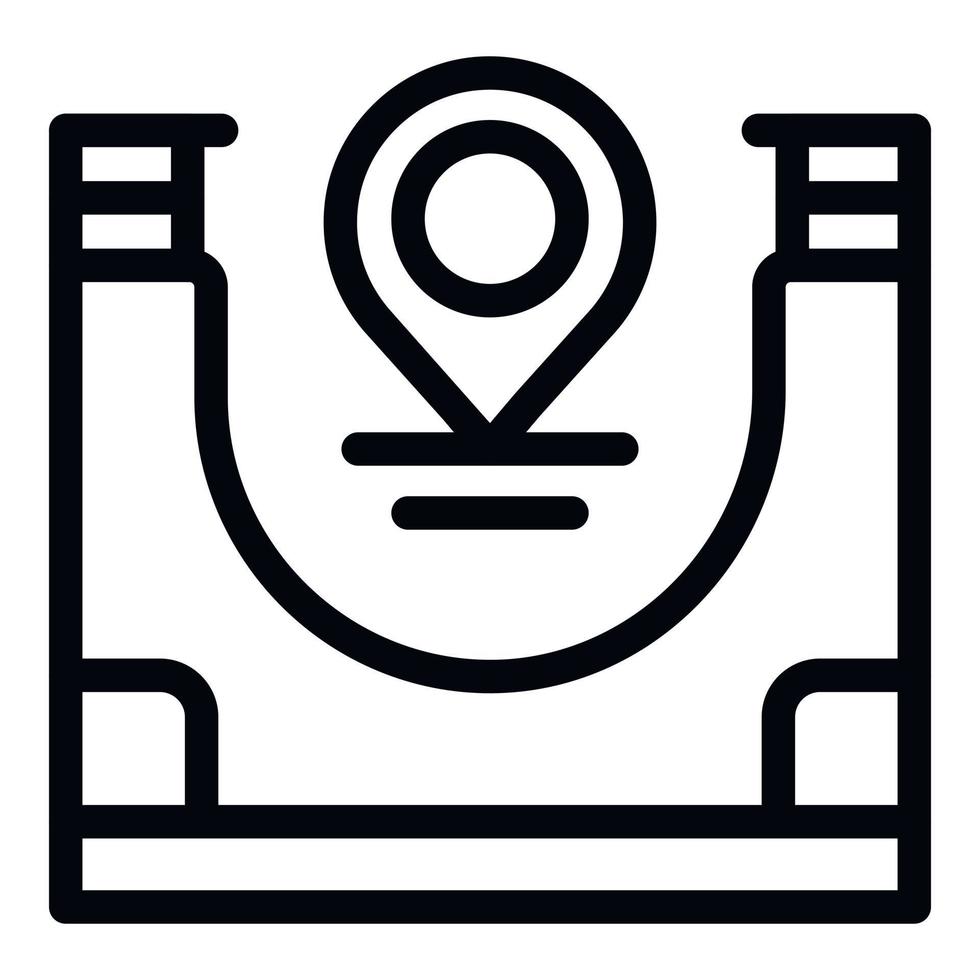 Skating park location icon outline vector. Skate ramp vector