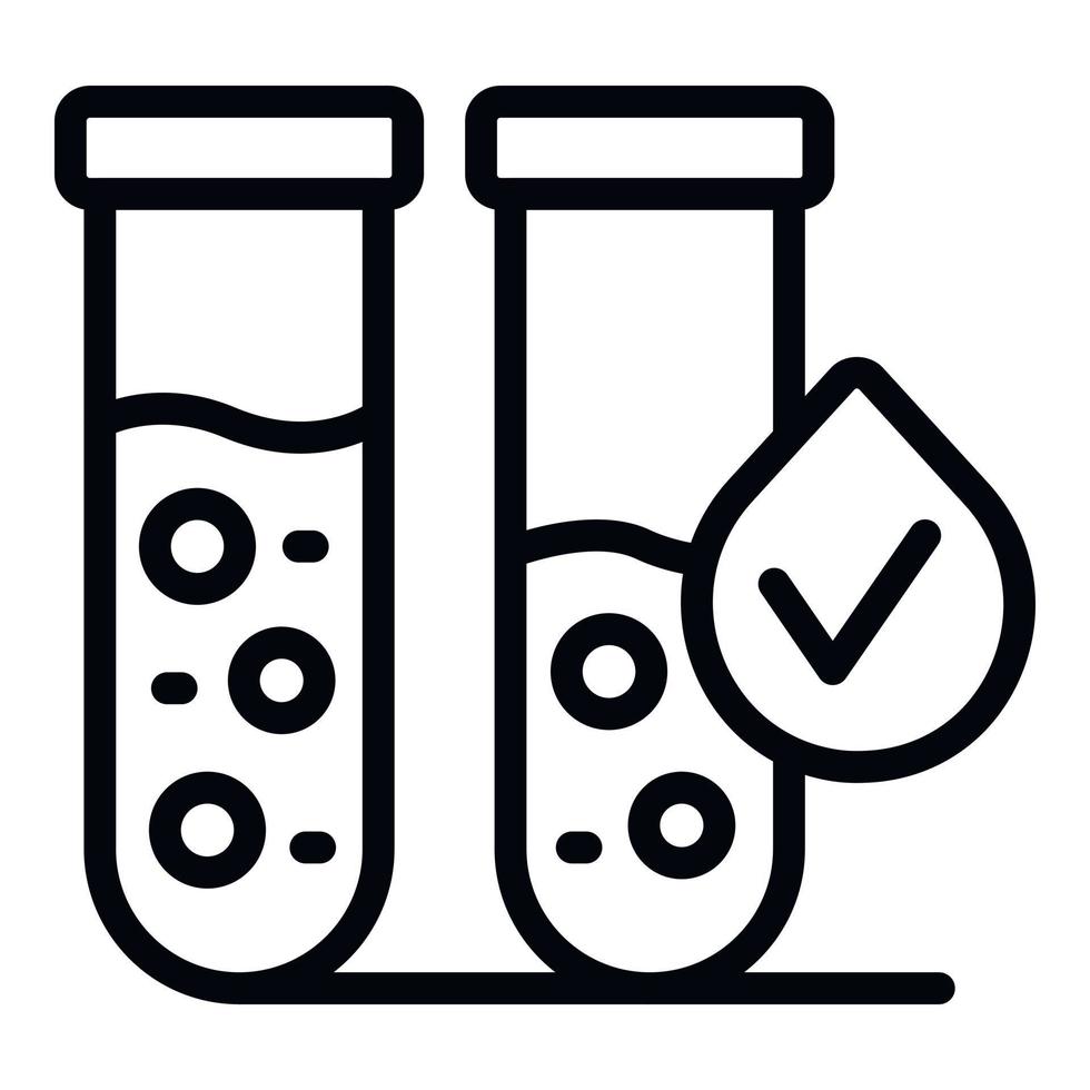 Water test tube icon outline vector. Tank treatment vector