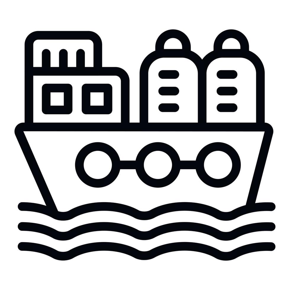 Water ship delivery icon outline vector. Drink tank vector