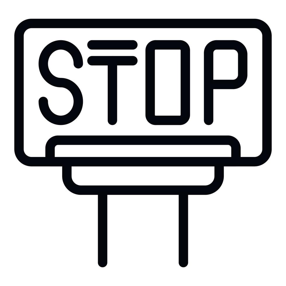 Stop sign icon outline vector. House lock vector
