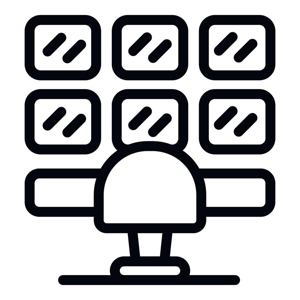 Security monitoring icon outline vector. Safety guard vector