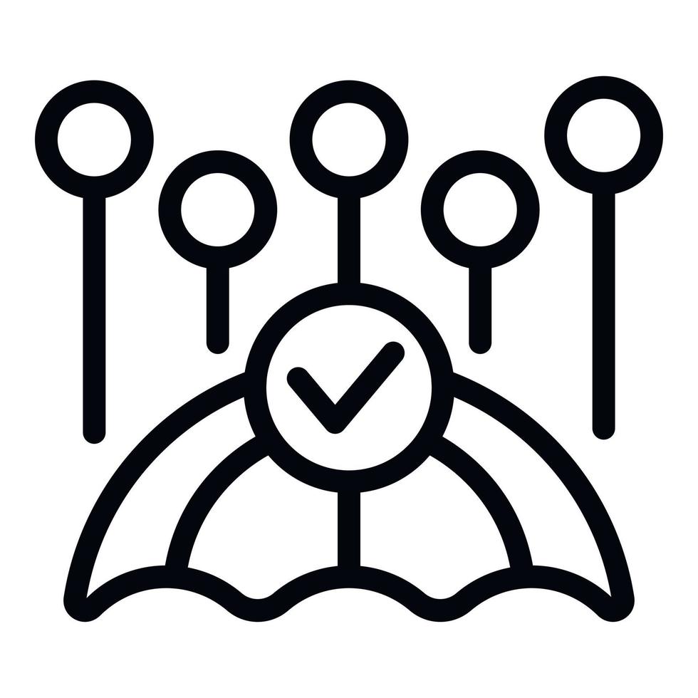 Digital umbrella protection icon outline vector. Security access vector