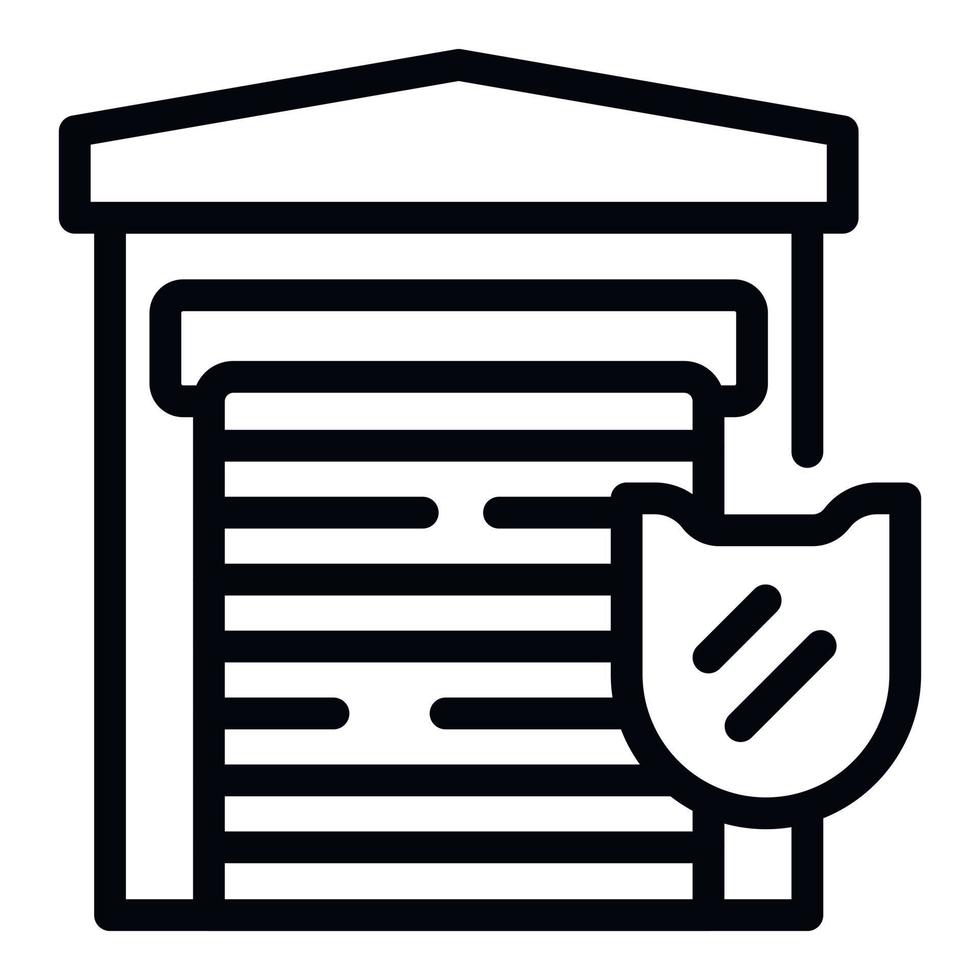 Secured garage icon outline vector. Digital access vector