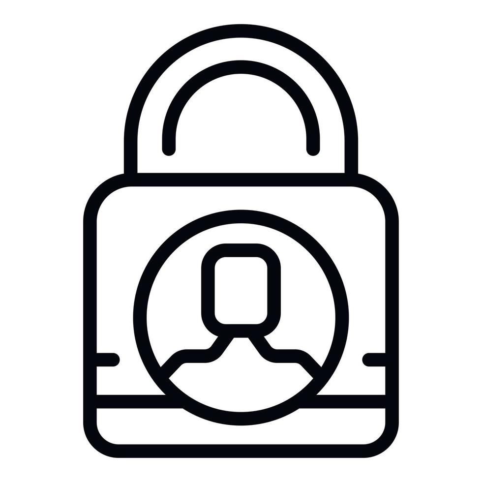 Padlock forgot icon outline vector. Internet account vector