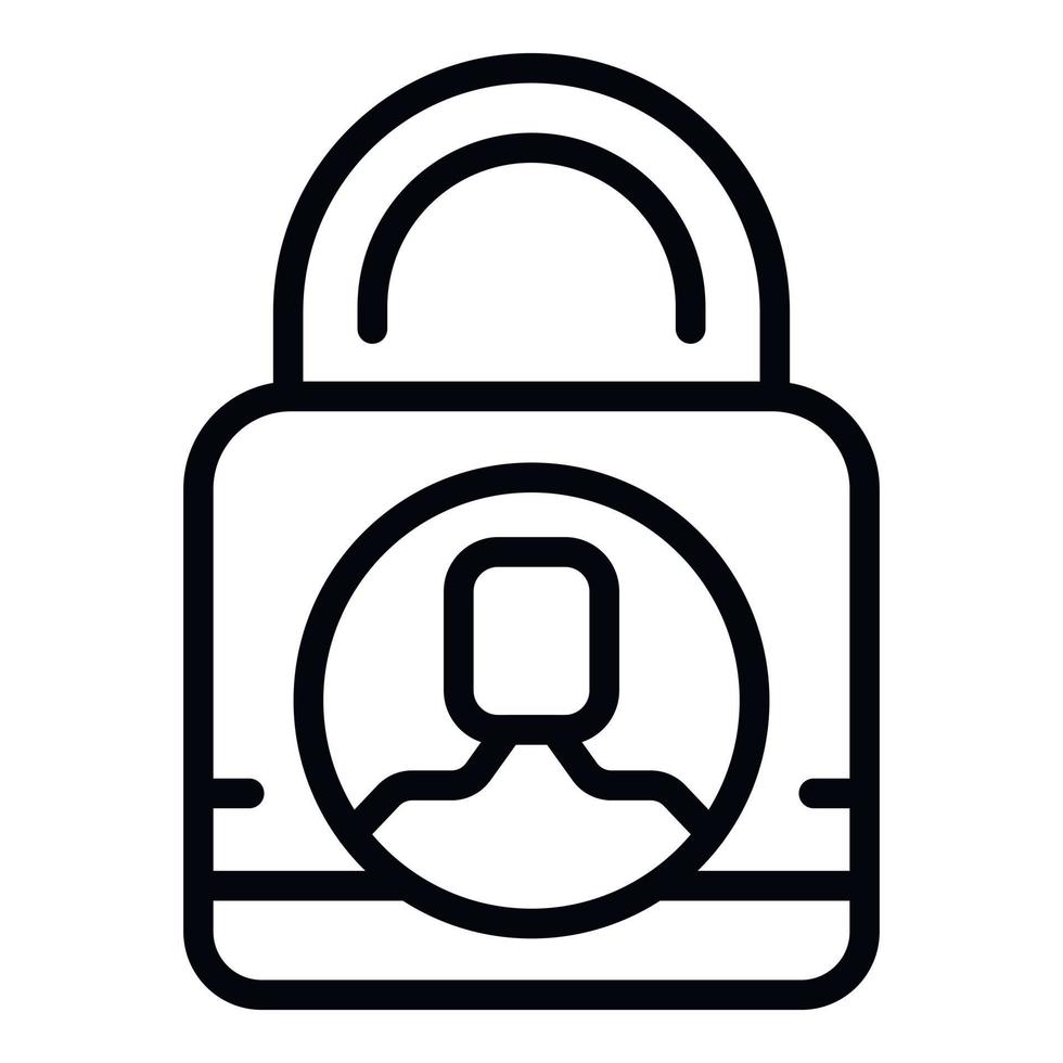 Padlock forgot icon outline vector. Internet account vector