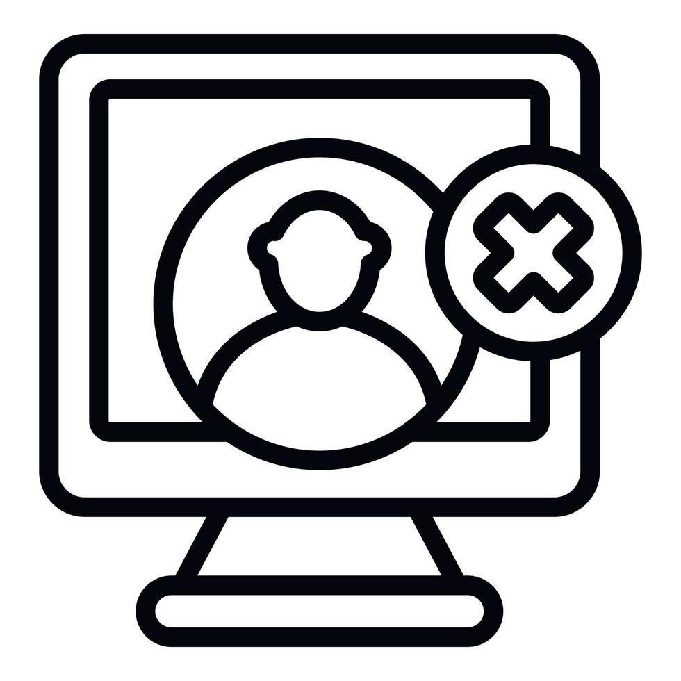 Computer lock icon outline vector. User cyber vector