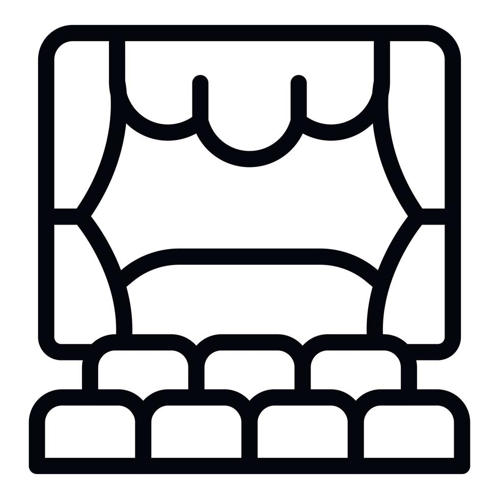 Puppet theater scene icon outline vector. Toy show vector