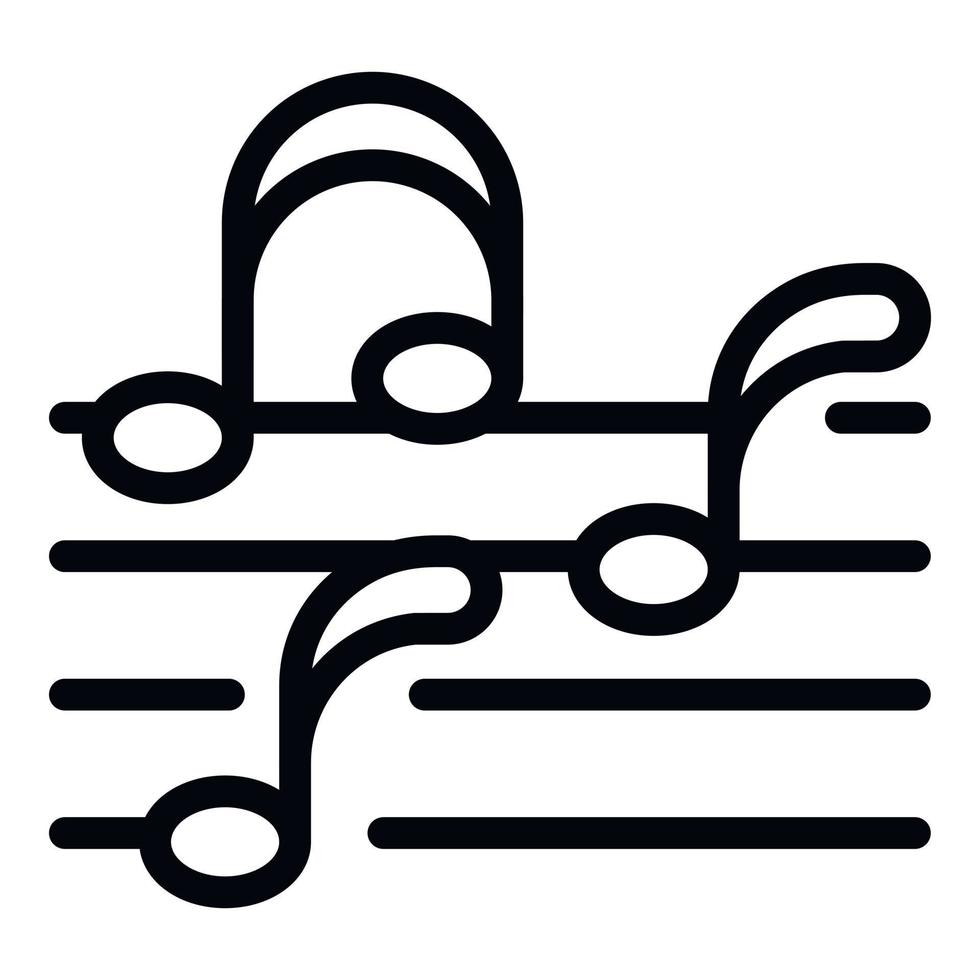 Puppet theater music notes icon outline vector. Show stage vector