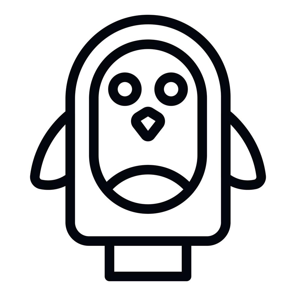 Penguin puppet icon outline vector. Show toy vector