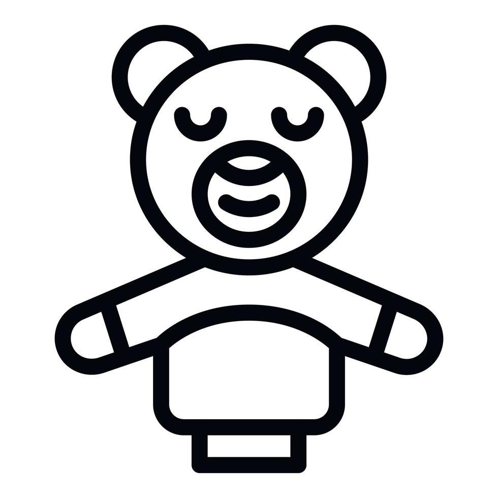 Bear puppet icon outline vector. Show toy vector