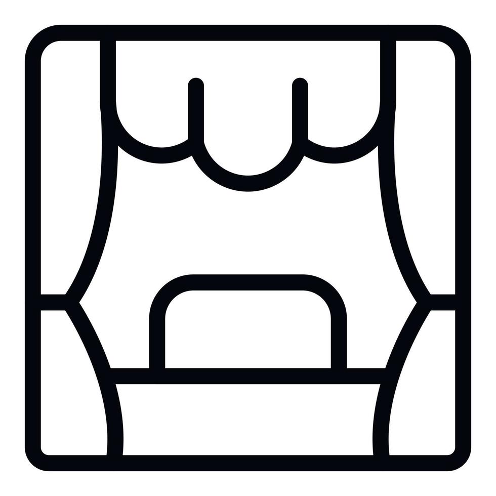 Stage show icon outline vector. Puppet theater vector
