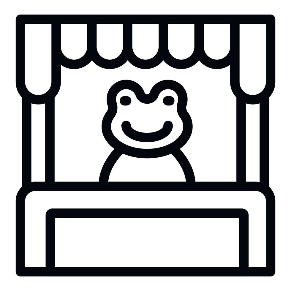 Puppet theater frog icon outline vector. Show stage vector