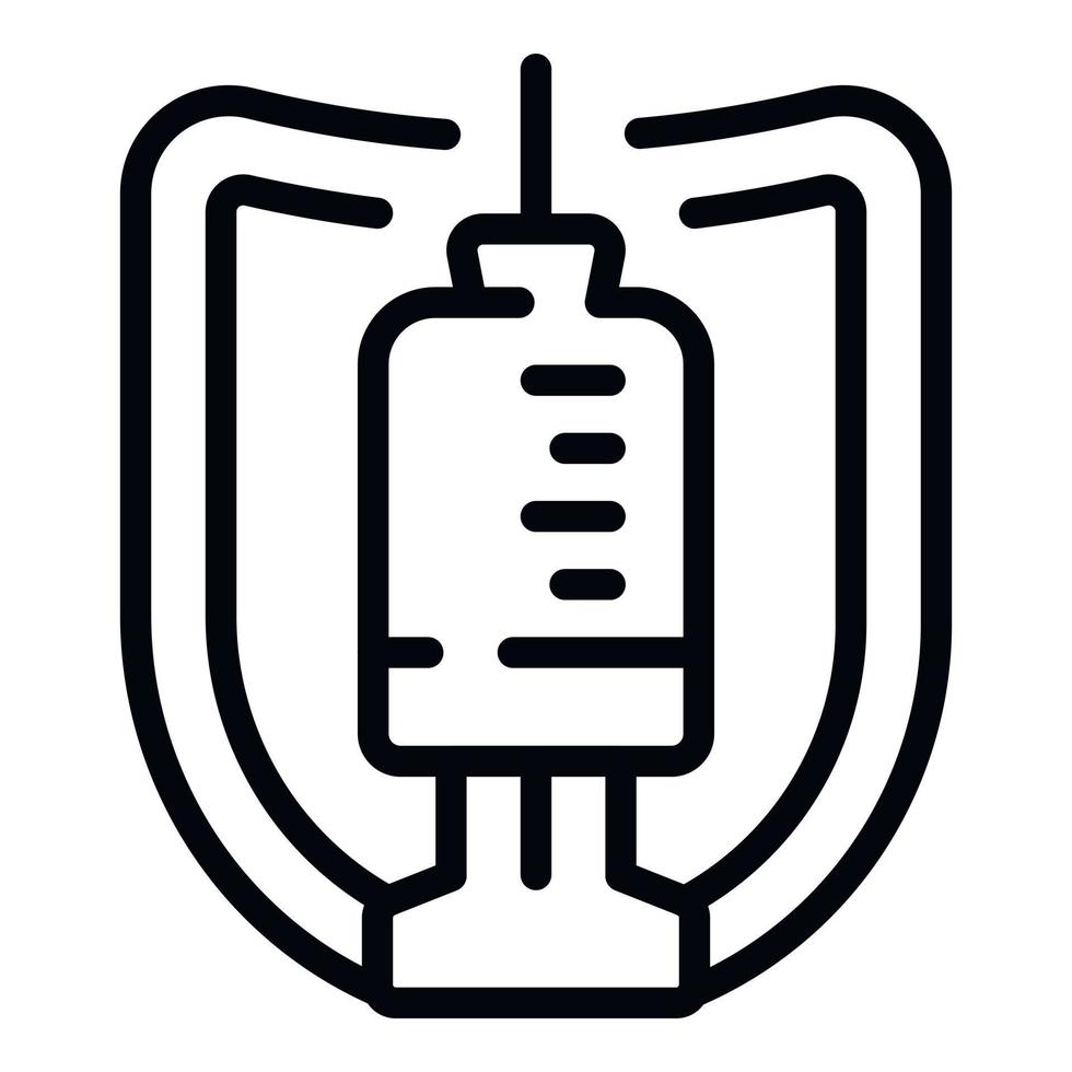 Immunity syringe icon outline vector. Herd people vector