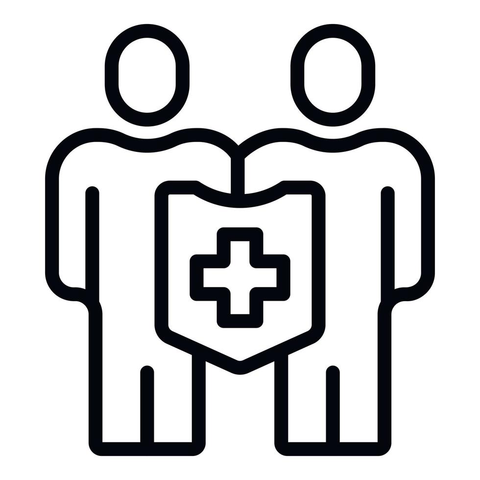 People medical protection icon outline vector. Medicine group vector