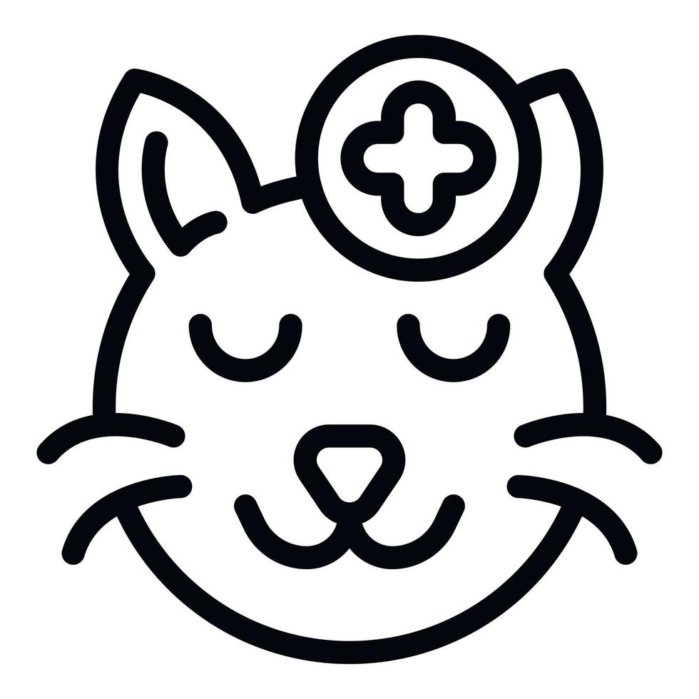 Cat medical help icon outline vector. Pet animal vector