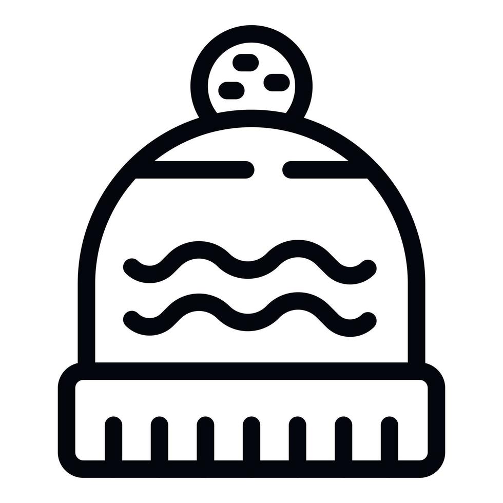 invierno sombreros icono contorno vector. gorra sombrero vector