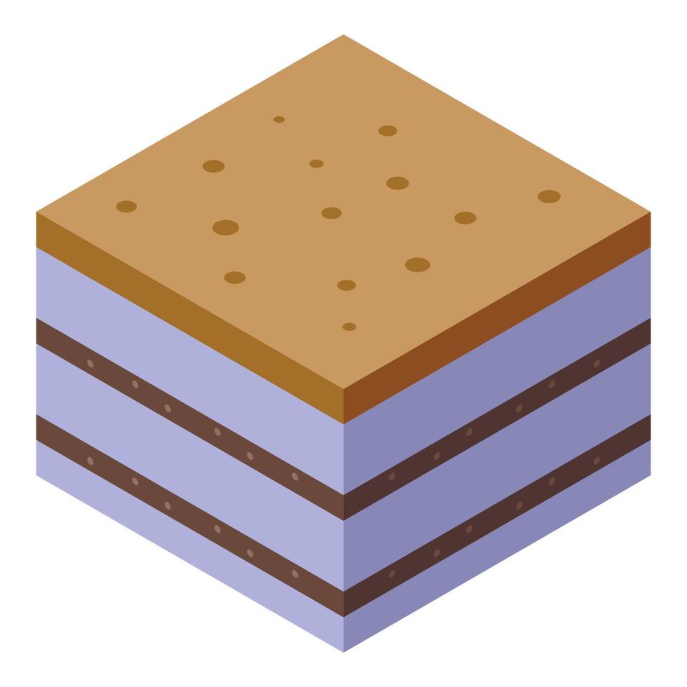 Cookie tiramisu icon isometric vector. Meal sweet vector