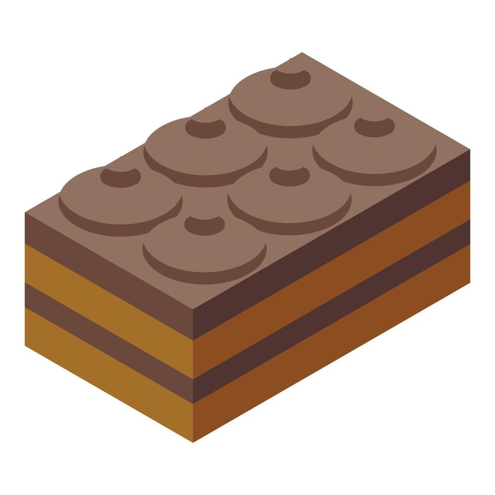 Tiramisu chocolate icono isométrica vector. pastel comida vector