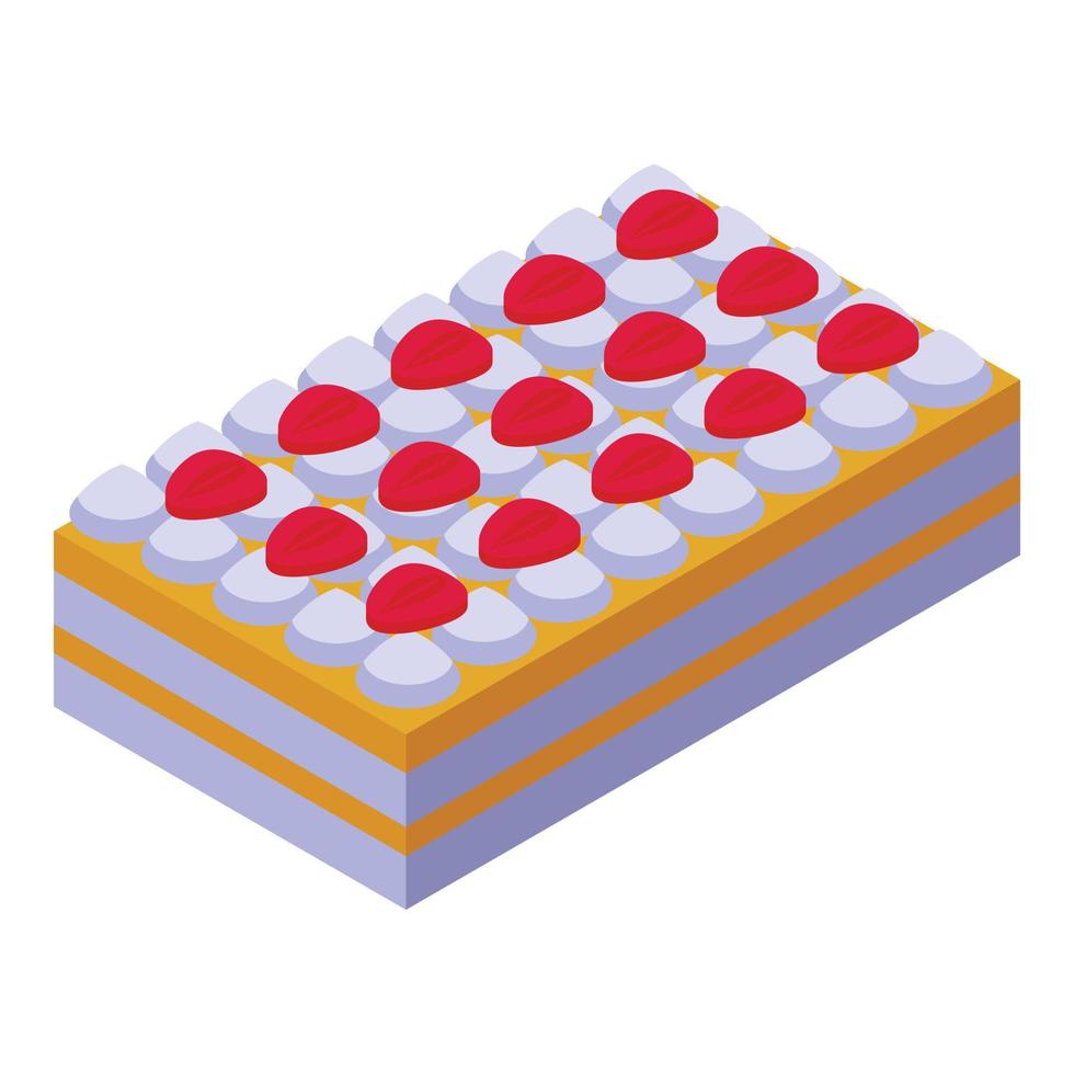 Tiramisu dessert icon isometric vector. Cake food vector