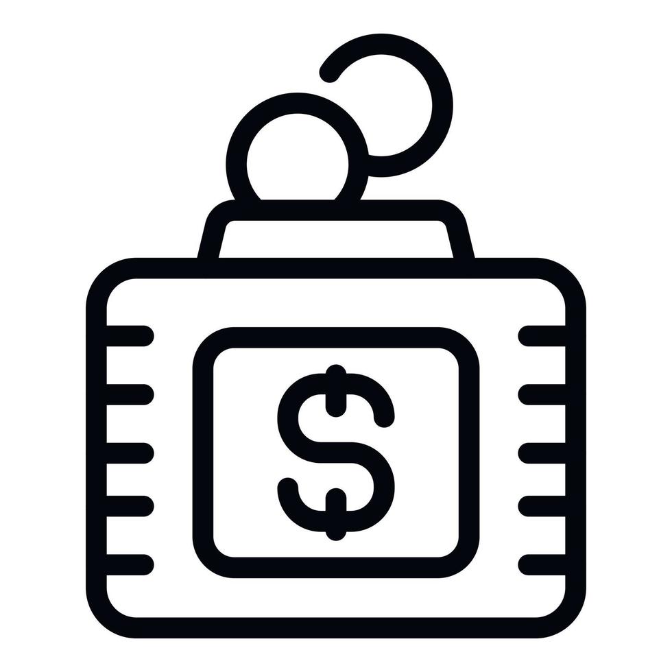 Money help box icon outline vector. Poverty people vector