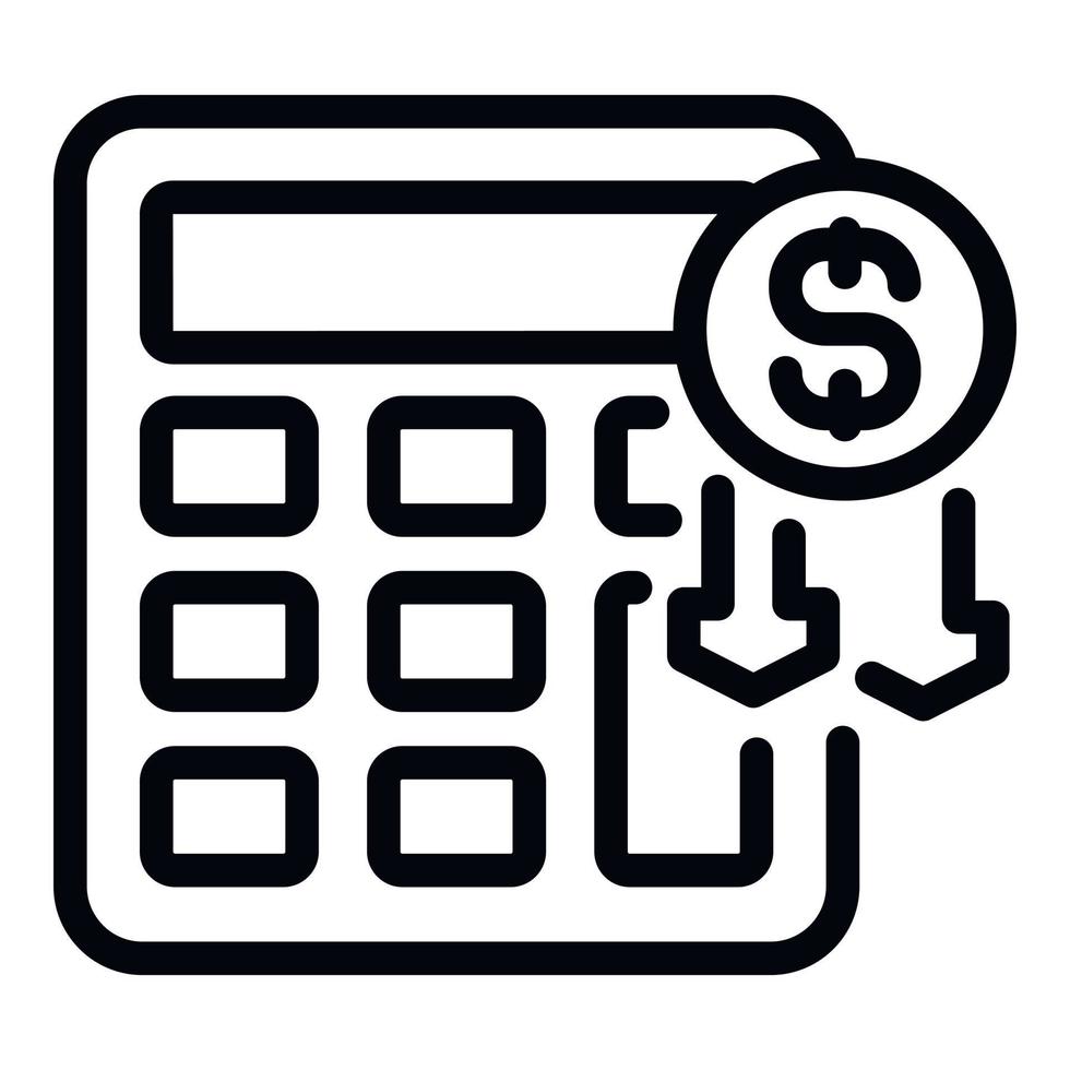 Finanzas calculadora icono contorno vector. pobre personas vector