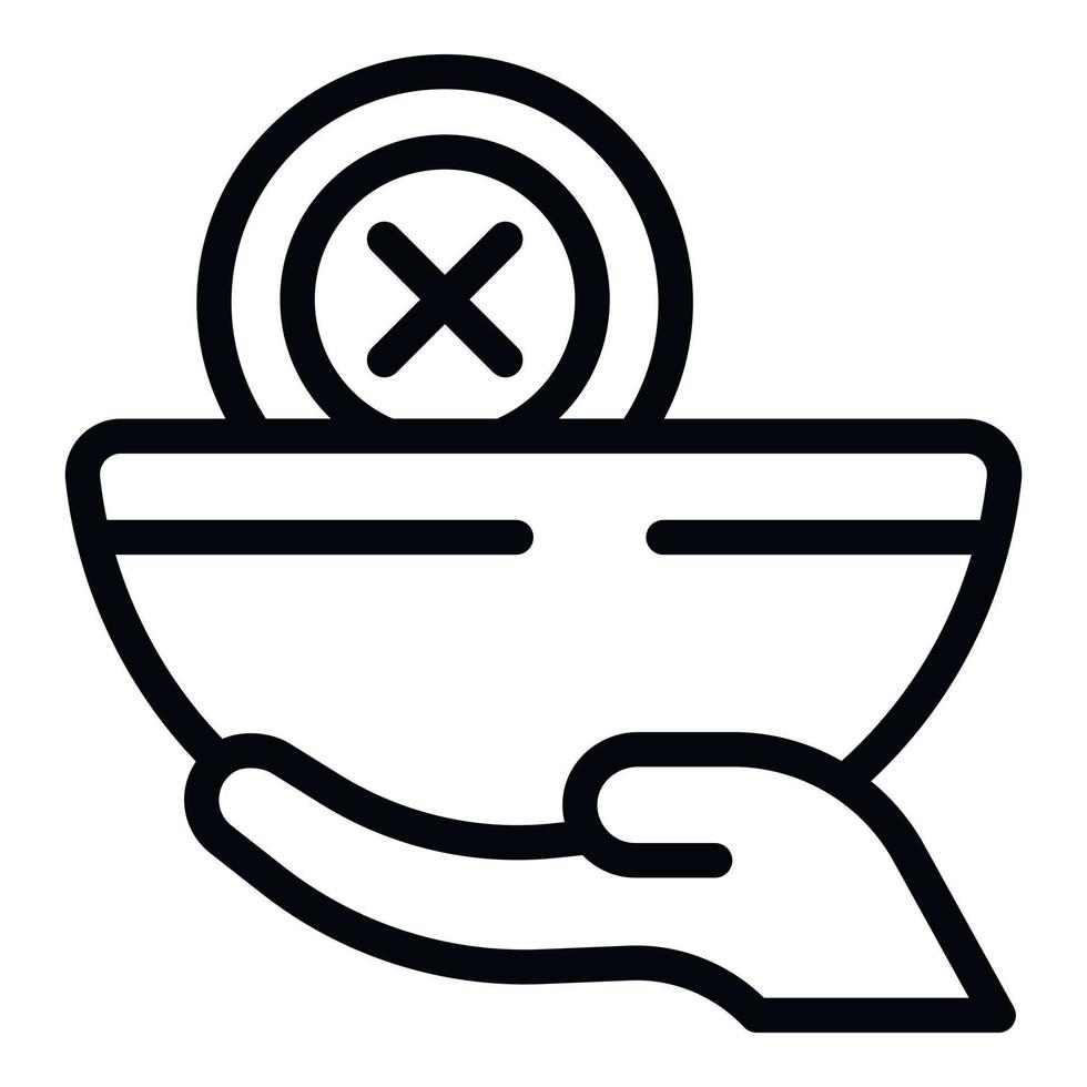No food bowl icon outline vector. Street charity vector