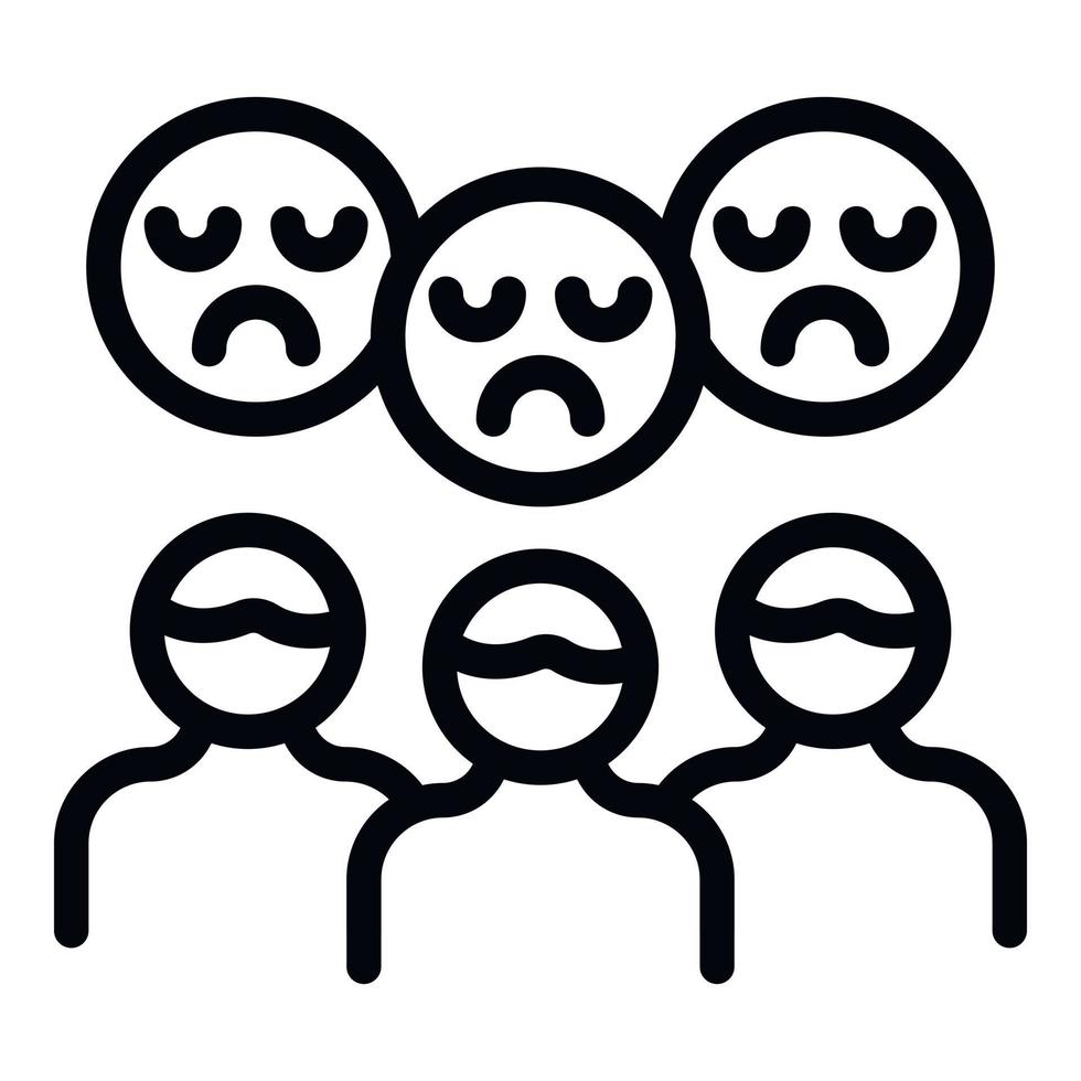 Sad poverty people icon outline vector. Poor family vector