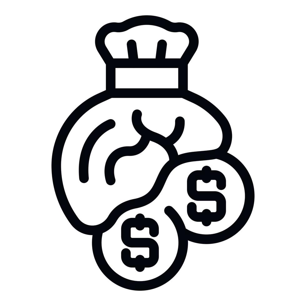 Poverty money bag icon outline vector. Poor people vector